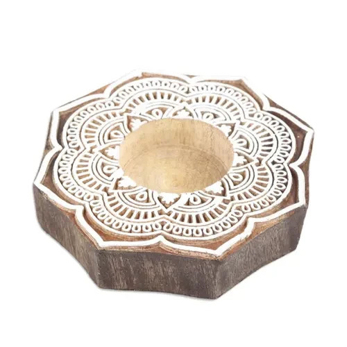 Carved Candle Holder