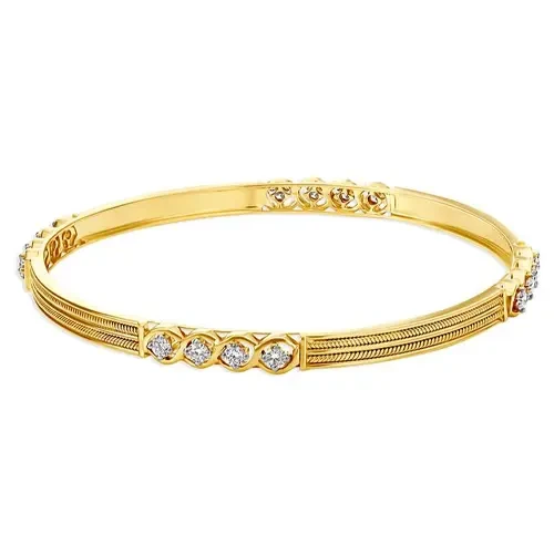 Diamond Studded Gold Bangle