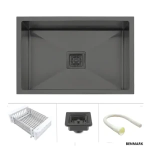 Black Handmade Single Bowl Kitchen Sink