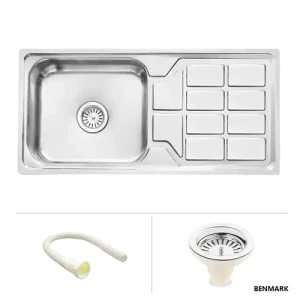 Single Bowl Stainless Steel Kitchen Sink With Drainboard